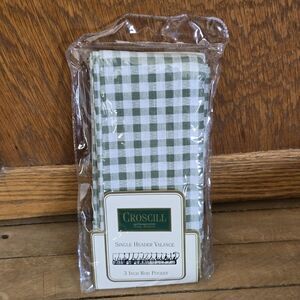 Croscill Valance Sage Green Sierra Gingham Width 89" Single Header #1893